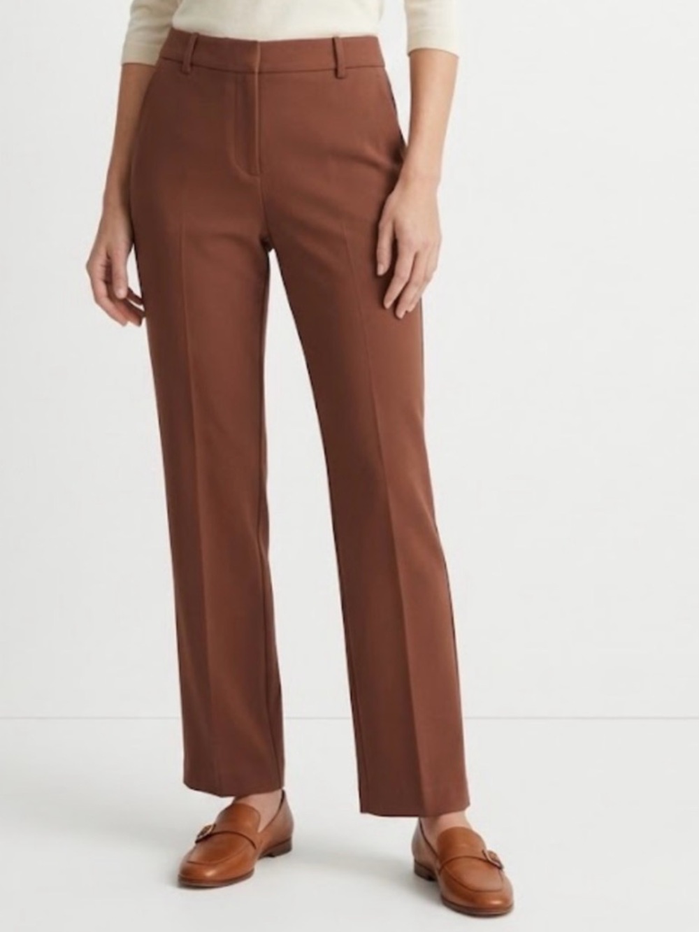 Rachel Zoe Women's Straight-Leg Dress Pants in Chestnut Brown